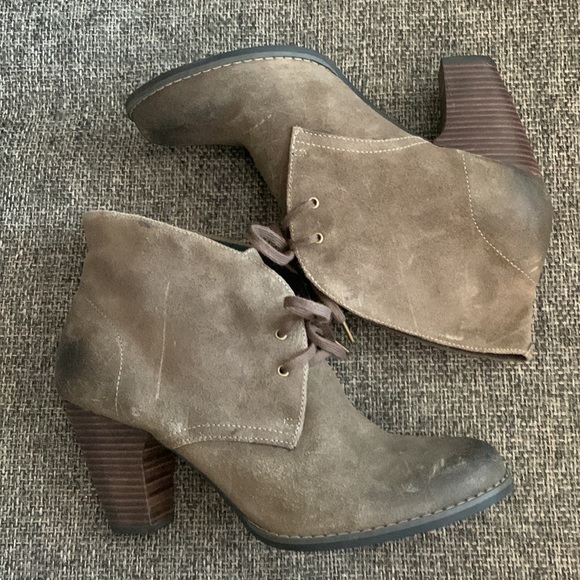 Indigo lace-up bootie beige nubuck leather size 11 - Picture 6 of 12